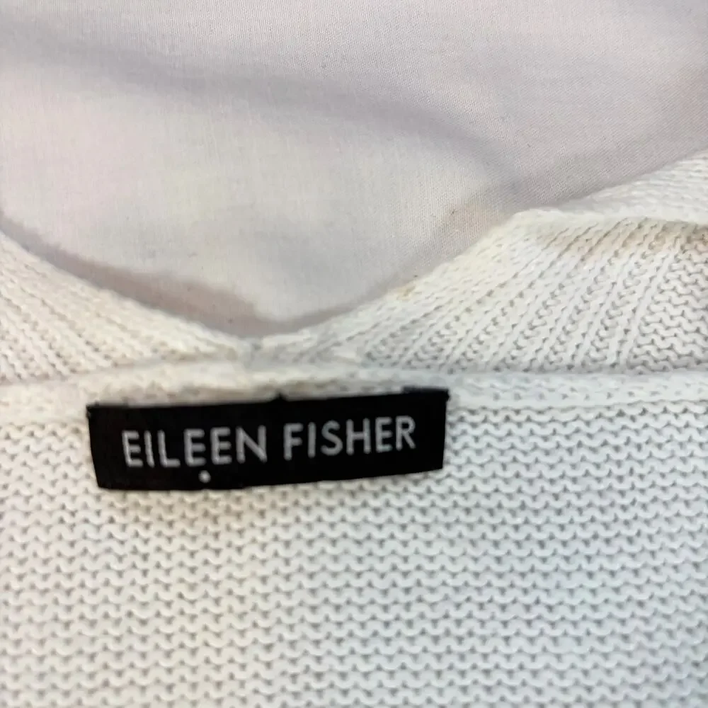 Eileen Fisher womens white cotton open cardigan. Size XL. career, church, winter - Picture 4 of 5